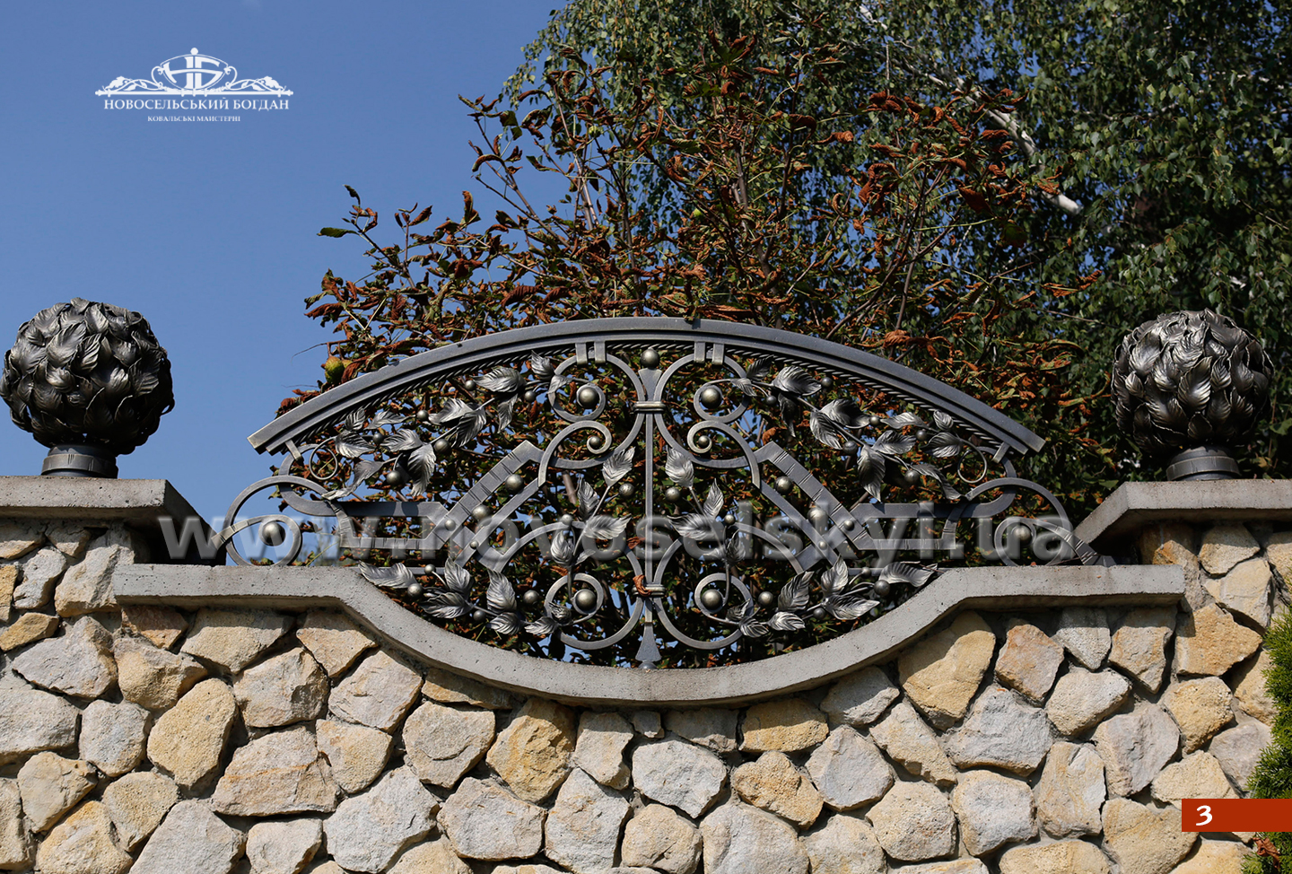 Decorative wrought iron fence