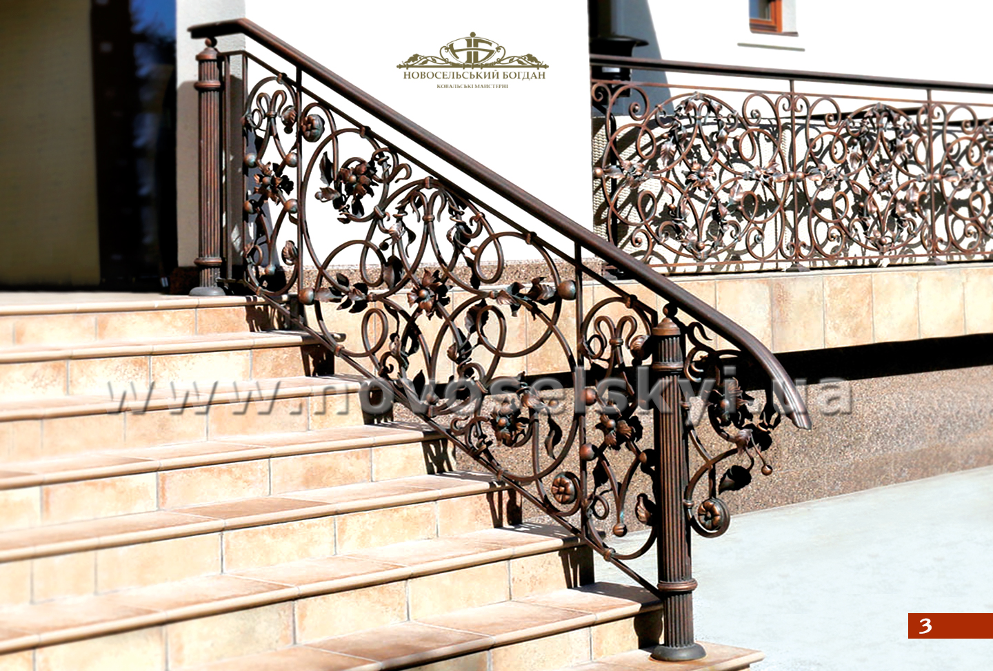 Stairs with forged balusters