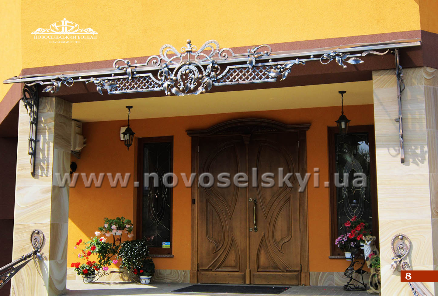 Decorative wrought iron canopy