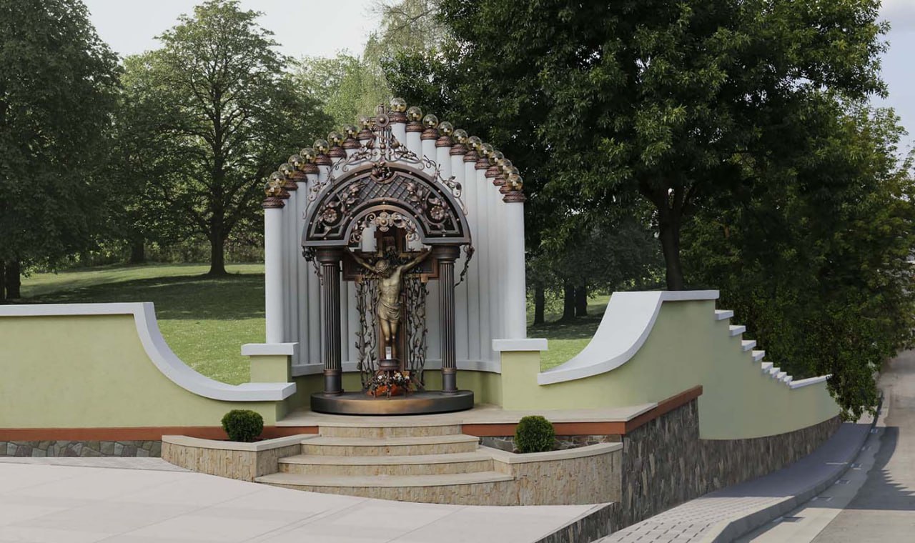 Forged chapel with the Crucifixion of Jesus